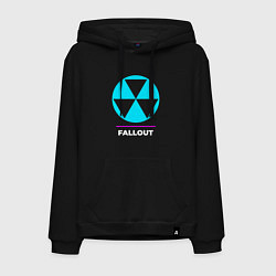 Толстовка-худи хлопковая мужская Символ Fallout в неоновых цветах, цвет: черный