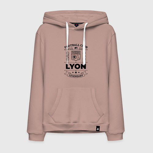 Мужская толстовка-худи Lyon: Football Club Number 1 Legendary / Пыльно-розовый – фото 1