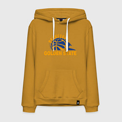 Толстовка-худи хлопковая мужская Golden State Basketball, цвет: горчичный