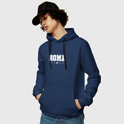 Толстовка-худи хлопковая мужская Roma Football Club Классика, цвет: тёмно-синий — фото 2