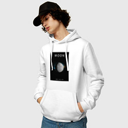 Толстовка-худи хлопковая мужская Moon Луна Space collections, цвет: белый — фото 2