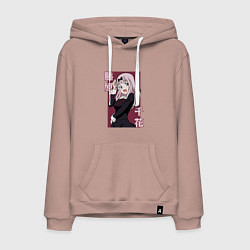 Толстовка-худи хлопковая мужская Милая Фудзивара, цвет: пыльно-розовый