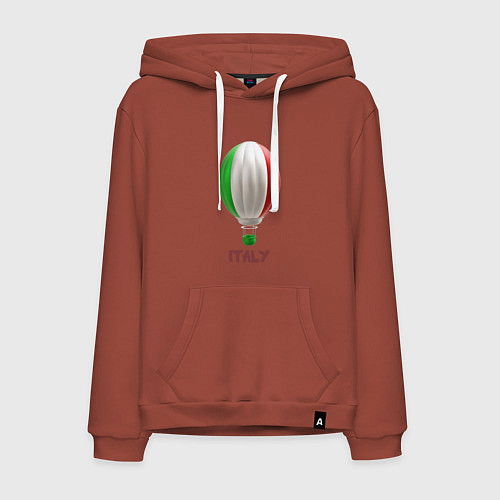 Мужская толстовка-худи 3d aerostat Italy flag / Кирпичный – фото 1