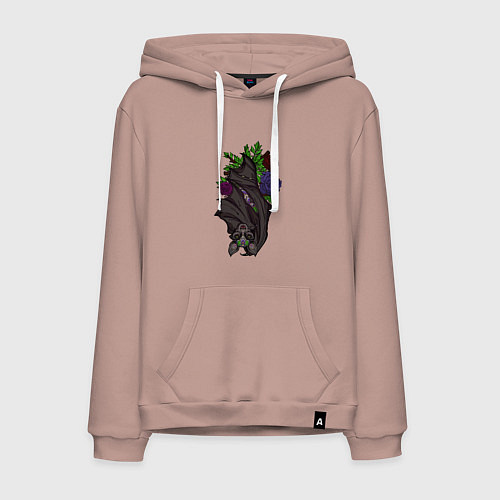 Мужская толстовка-худи Притаившийся маленький крылан / Пыльно-розовый – фото 1