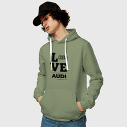 Толстовка-худи хлопковая мужская Audi Love Classic, цвет: авокадо — фото 2