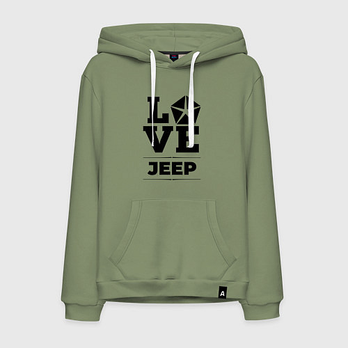 Мужская толстовка-худи Jeep Love Classic / Авокадо – фото 1