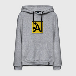 Толстовка-худи хлопковая мужская Знак - Поза, цвет: меланж