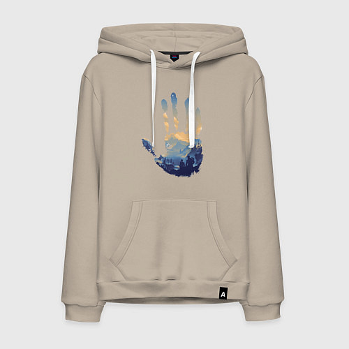Мужская толстовка-худи Отпечаток ладони Кратоса / Миндальный – фото 1
