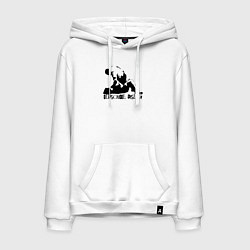 Толстовка-худи хлопковая мужская Олдскул дизлайк, цвет: белый