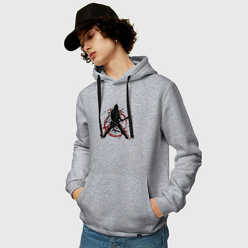 Мужская толстовка-худи Анархия панк / Меланж – фото 3