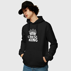 Толстовка-худи хлопковая мужская Chess King, цвет: черный — фото 2