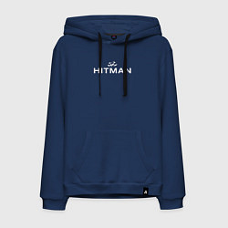 Толстовка-худи хлопковая мужская Hitman - лого, цвет: тёмно-синий