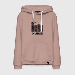 Толстовка-худи хлопковая мужская Joy Division - rock, цвет: пыльно-розовый