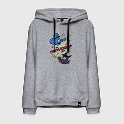 Толстовка-худи хлопковая мужская Симпсоны - шоу Щекотки и Царапки, цвет: меланж