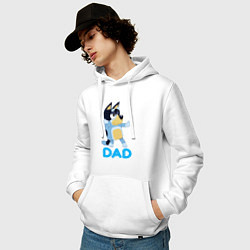 Толстовка-худи хлопковая мужская Doggy Dad, цвет: белый — фото 2