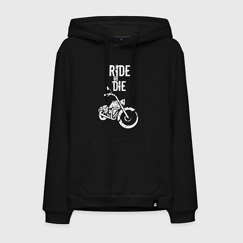 Мужская толстовка-худи Ride or Die винтаж / Черный – фото 1