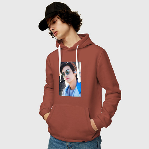 Мужская толстовка-худи Тигренок Ви / Кирпичный – фото 3