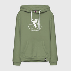 Толстовка-худи хлопковая мужская Велосипед - Викинг, цвет: авокадо