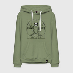Толстовка-худи хлопковая мужская Vitruvian Bender, цвет: авокадо
