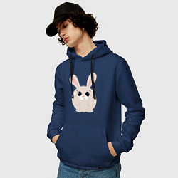 Толстовка-худи хлопковая мужская Круглый Кролик, цвет: тёмно-синий — фото 2