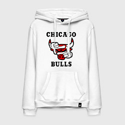 Толстовка-худи хлопковая мужская Chicago Bulls SWAG, цвет: белый