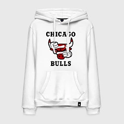 Толстовка-худи хлопковая мужская Chicago Bulls SWAG, цвет: белый