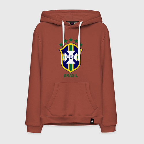 Мужская толстовка-худи Brasil CBF / Кирпичный – фото 1