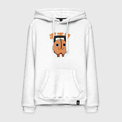 Толстовка-худи хлопковая мужская Демон Почита, цвет: белый