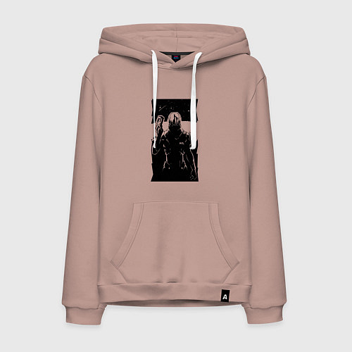 Мужская толстовка-худи Mass Effect N7 - Warrior / Пыльно-розовый – фото 1