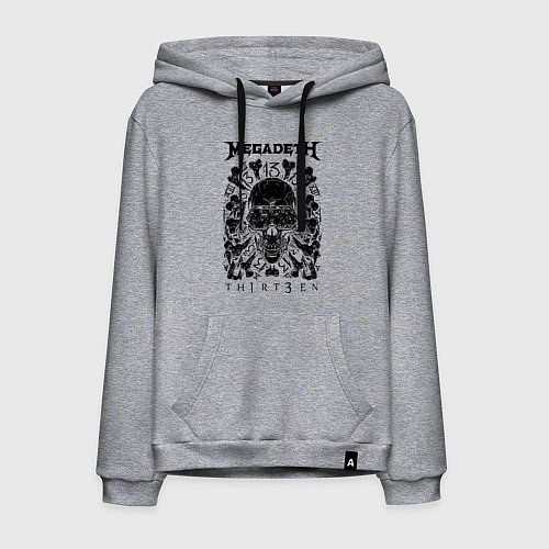 Мужская толстовка-худи Megadeth Thirteen / Меланж – фото 1