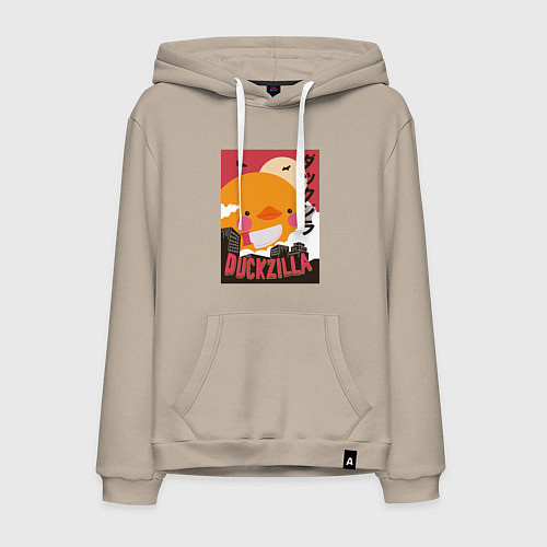 Мужская толстовка-худи Утка Годзилла / Миндальный – фото 1