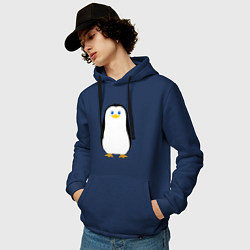 Толстовка-худи хлопковая мужская Красивый пингвин, цвет: тёмно-синий — фото 2