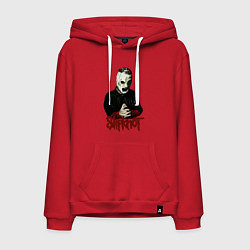 Толстовка-худи хлопковая мужская Slipknot mask, цвет: красный