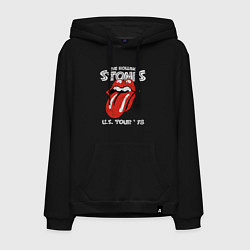 Толстовка-худи хлопковая мужская The Rolling Stones 78, цвет: черный