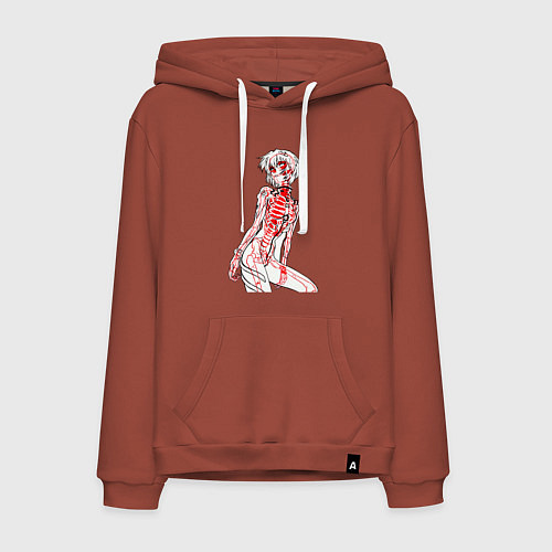 Мужская толстовка-худи Просто Рей Аянами - Ева / Кирпичный – фото 1