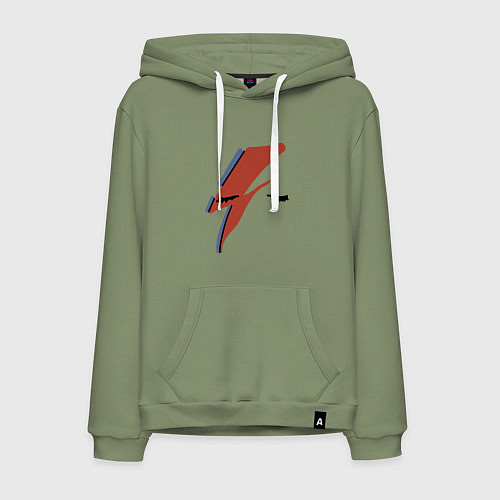 Мужская толстовка-худи Дэвид Боуи - молния / Авокадо – фото 1