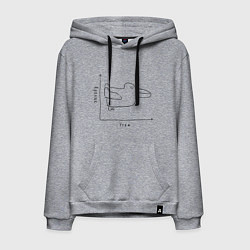 Толстовка-худи хлопковая мужская Утка - кролик, цвет: меланж