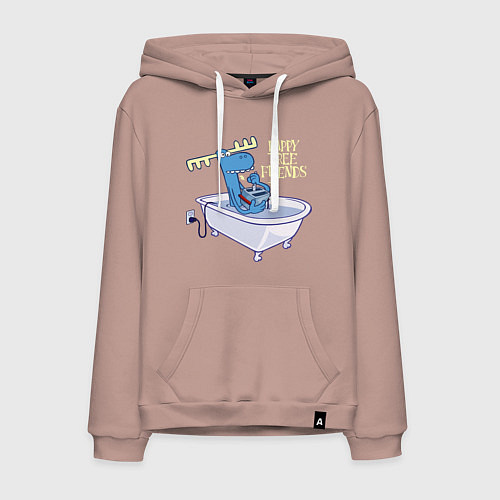 Мужская толстовка-худи Lumpy - high voltage / Пыльно-розовый – фото 1