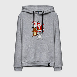 Толстовка-худи хлопковая мужская Все герои нового года ДЭБуют, цвет: меланж