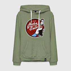 Толстовка-худи хлопковая мужская Nuka cola sticker, цвет: авокадо