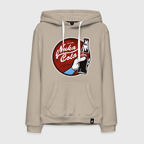 Мужская толстовка-худи Nuka cola sticker / Миндальный – фото 1