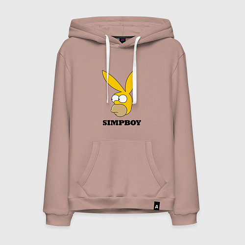 Мужская толстовка-худи Simpboy - rabbit Homer / Пыльно-розовый – фото 1