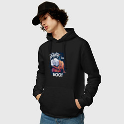 Толстовка-худи хлопковая мужская Rawr boo, цвет: черный — фото 2