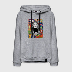 Толстовка-худи хлопковая мужская Madonna singer, цвет: меланж