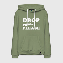 Толстовка-худи хлопковая мужская Drop AWP Please, цвет: авокадо