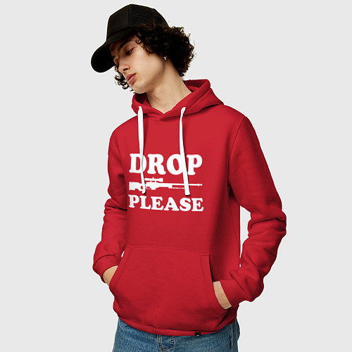 Мужская толстовка-худи Drop AWP Please / Красный – фото 3