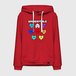 Толстовка-худи хлопковая мужская Undertale - души 8 людей, цвет: красный