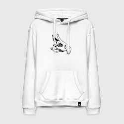 Толстовка-худи хлопковая мужская Дьявол-лис, цвет: белый