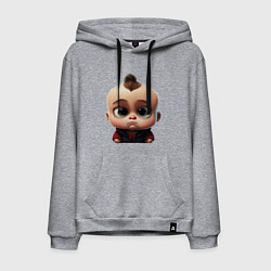 Толстовка-худи хлопковая мужская Годик ребенку, цвет: меланж