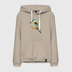 Толстовка-худи хлопковая мужская Зимородок, цвет: миндальный